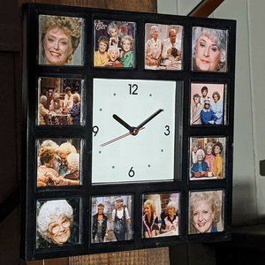The Golden Girls Clock with 12 pictures Betty White Rose Blanche Sophia Dorothy